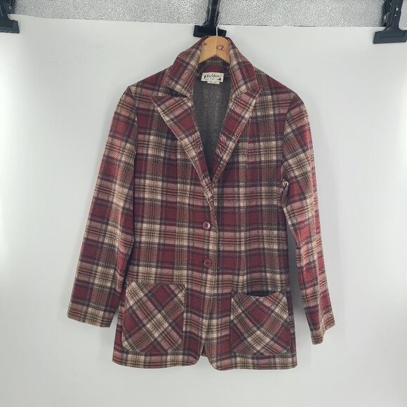 Fire‎ Islander Vintage Retro Womans Plaid Blazer Jacket Made in USA Size 15/16 - Picture 5 of 6